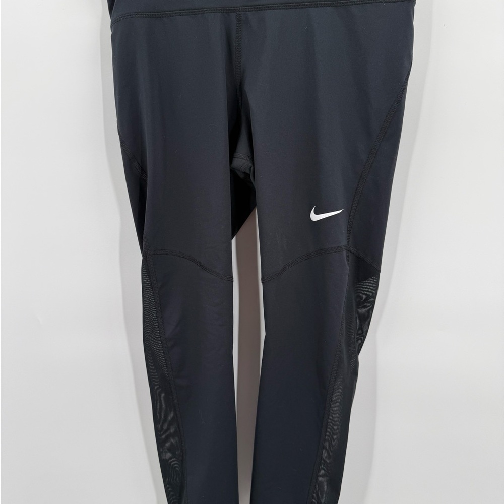 Nike Black Active Leggings with White Swoosh